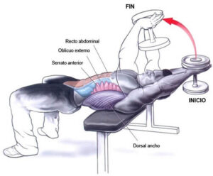 pullover con mancuerna