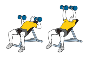 Press inclinado con mancuerna